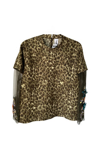 M.A.Dainty Cowboy Top Leopard with Beading