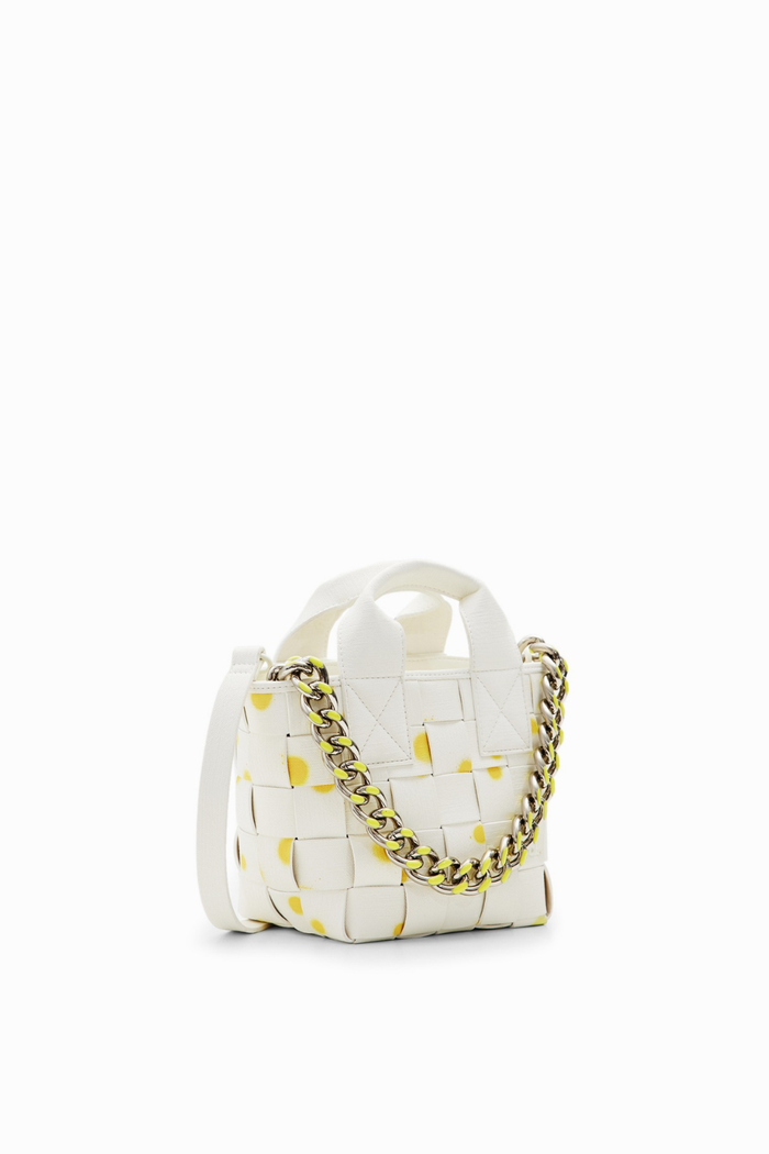 Desigual Droplets Cross Body Tote Bag Amarillo