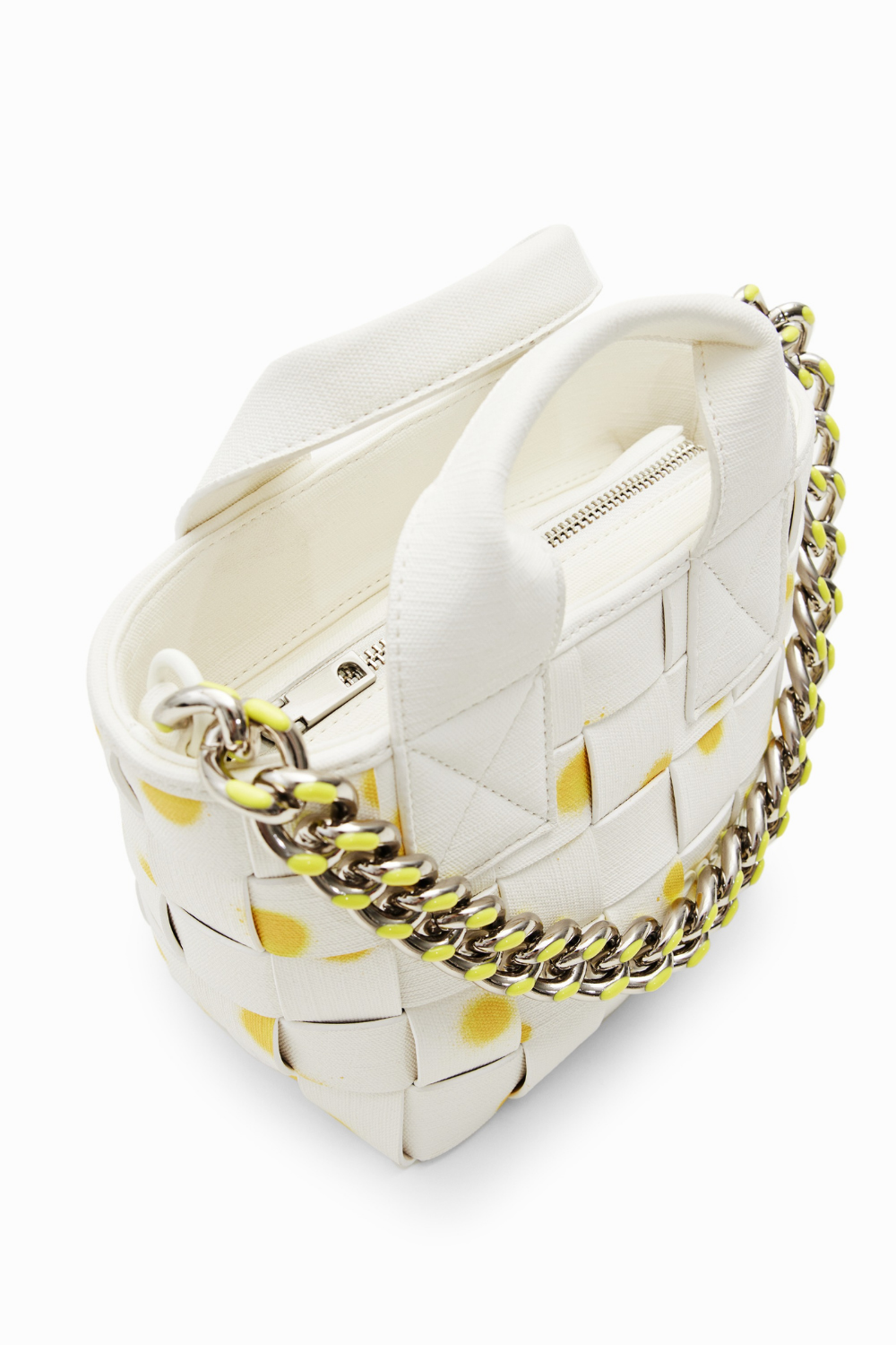 Desigual Droplets Cross Body Tote Bag Amarillo