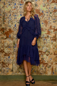 Trelise Cooper Frill At Ease Dress Navy