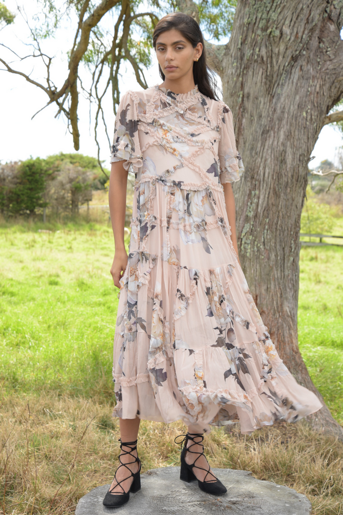 Trelise Cooper Frill There Was You Dress Blush Floral