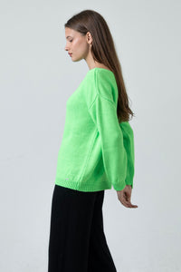 Aggel Alpaca Blend Sweater Neon Green