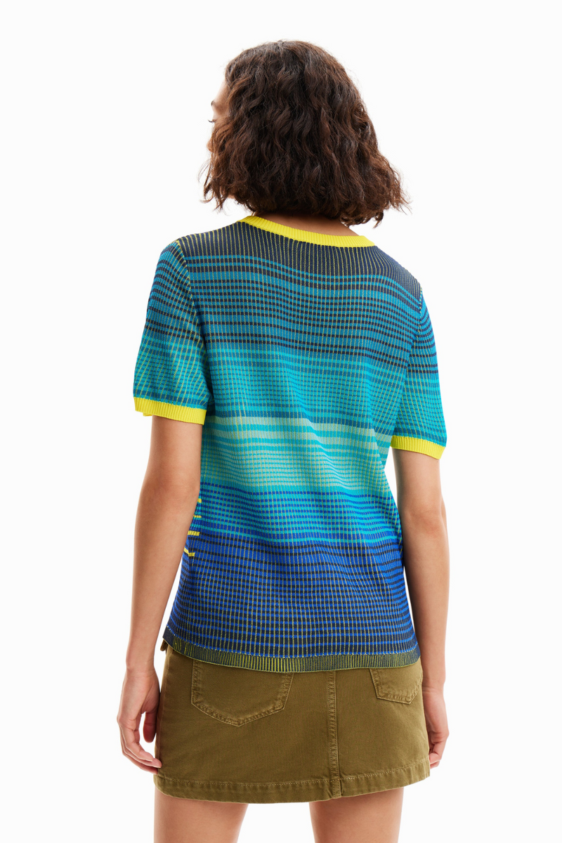 Desigual Knit Wave T-Shirt Turquoise