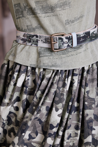 Circular by Maud Dainty Brass Buckle Belt Car Camo Print