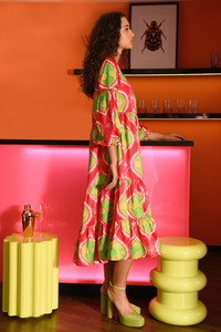 Coop Queen Vee Dress Pink & Lime