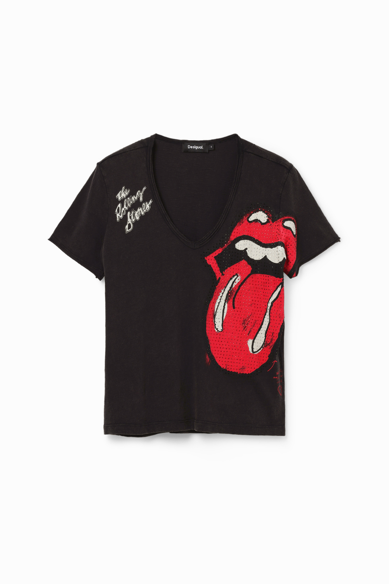 Desigual Rhinestone The Rolling Stones Shirt Black