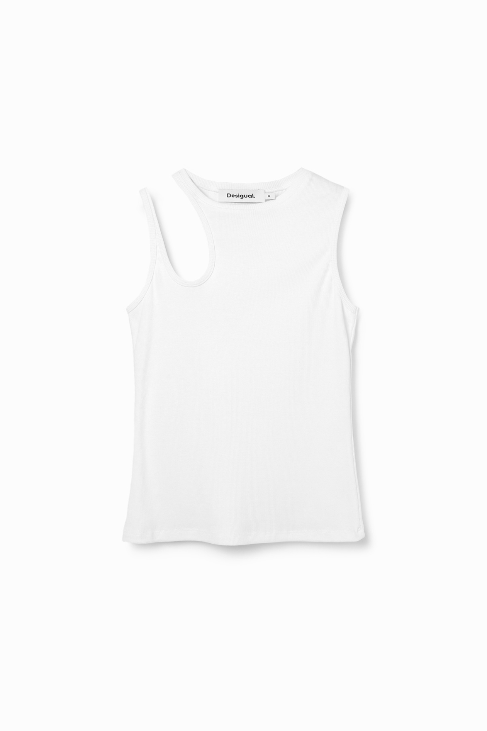 Desigual Ribbed Cut-Out T-Shirt White