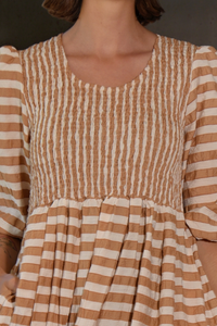 Curate Walk In the Park Dress Coffee Stripe