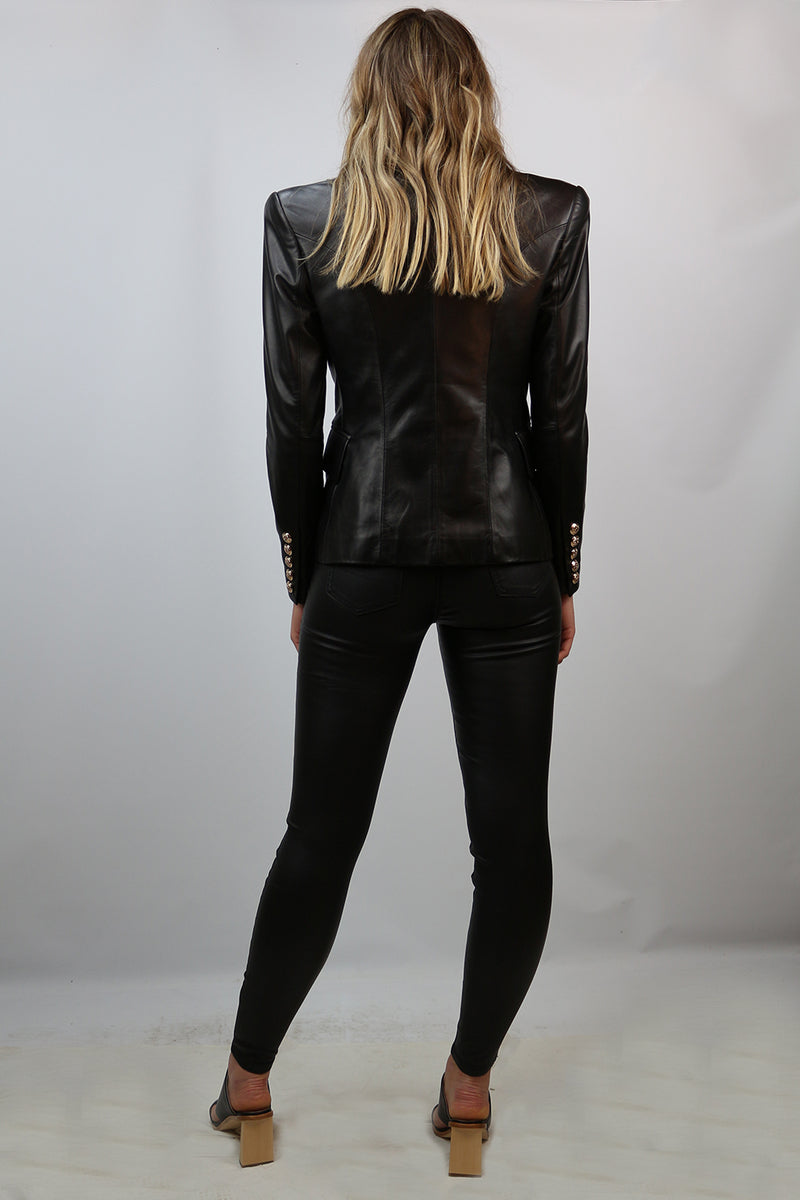 DEA Bella Leather Blazer Black