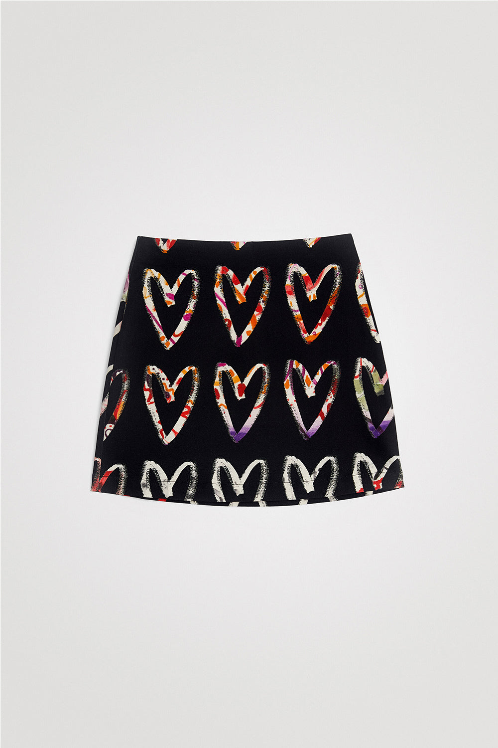 Desigual / Mini Skirt Hearts Print / Noir